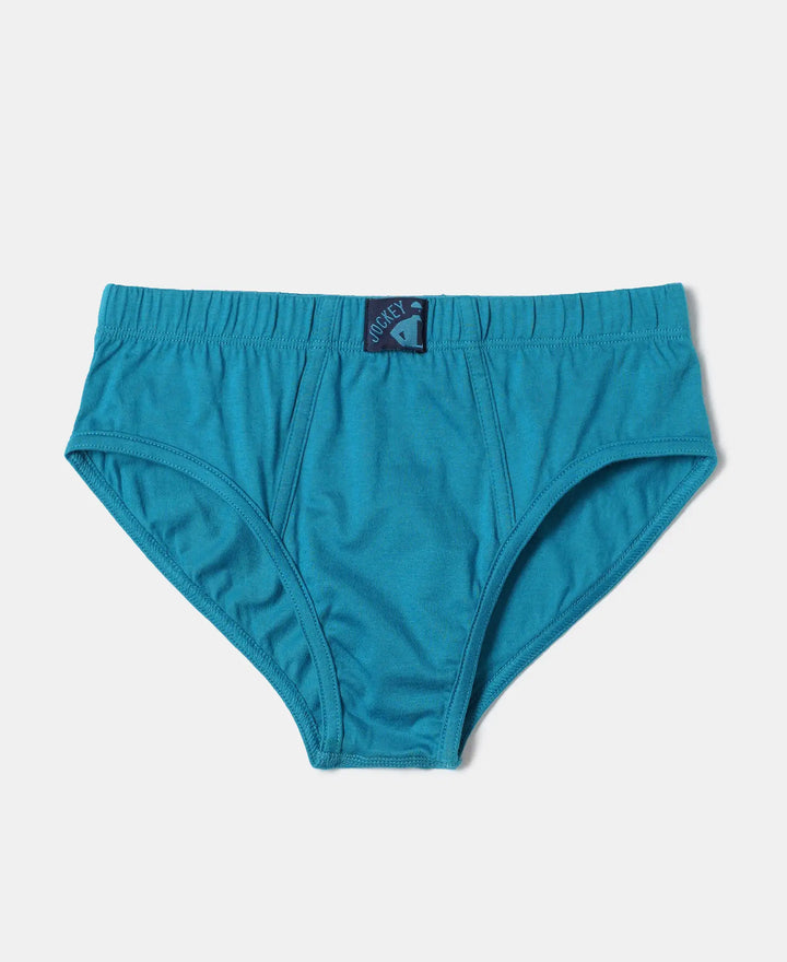 Super Combed Cotton Solid Brief with Ultrasoft Waistband - Assorted-7