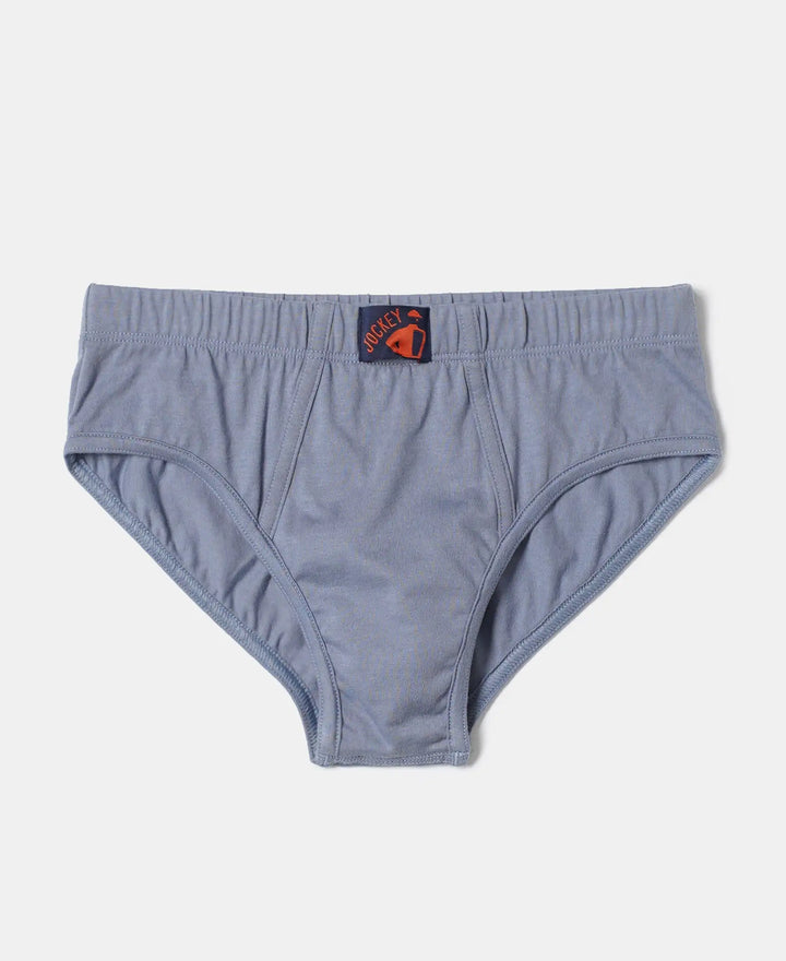 Super Combed Cotton Solid Brief with Ultrasoft Waistband - Assorted-9