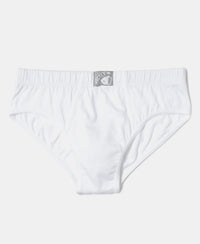 Super Combed Cotton Solid Brief with Ultrasoft Waistband - White-2