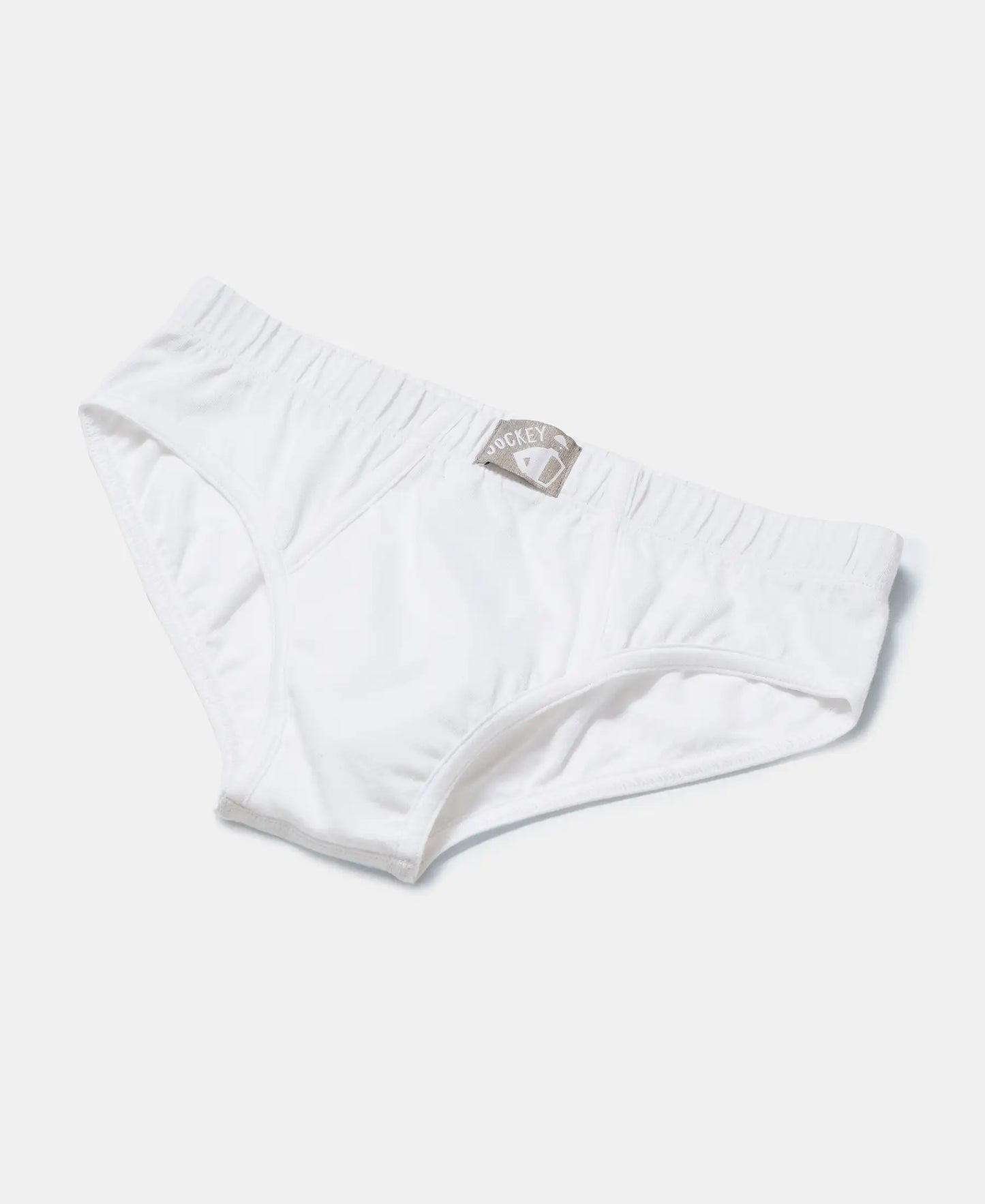 Super Combed Cotton Solid Brief with Ultrasoft Waistband - White-4