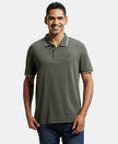 Super Combed Cotton Rich Solid Half Sleeve Polo T-Shirt - Deep Olive-1