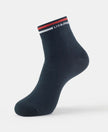 Compact Cotton Ankle Length Socks with StayFresh Treatment - Black-1