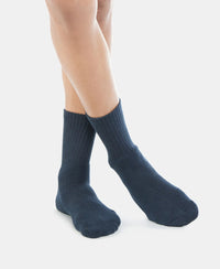 Compact Cotton Terry Crew Length Socks With StayFresh Treatment - Black