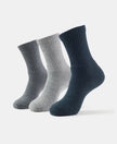 Compact Cotton Terry Crew Length Socks With StayFresh Treatment - Black/Midgrey Melange/Charcoal Melange-1