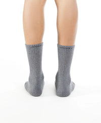 Compact Cotton Terry Crew Length Socks With StayFresh Treatment - Charcoal Melange-4