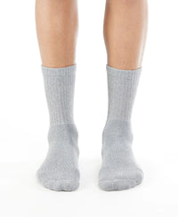 Compact Cotton Terry Crew Length Socks With StayFresh Treatment - Mid Grey Melange-2