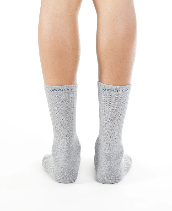 Compact Cotton Terry Crew Length Socks With StayFresh Treatment - Mid Grey Melange-4