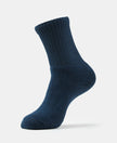 Compact Cotton Terry Crew Length Socks With StayFresh Treatment - Navy-1