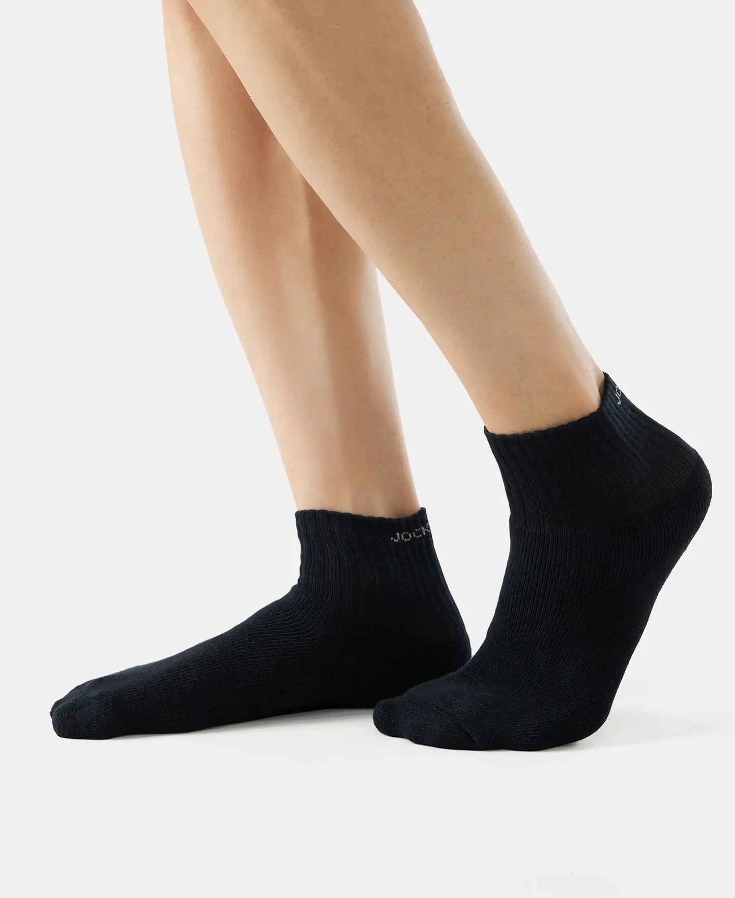 Compact Cotton Terry Ankle Length Socks With StayFresh Treatment - Black/Midgrey Melange/Charcoal Melange-7