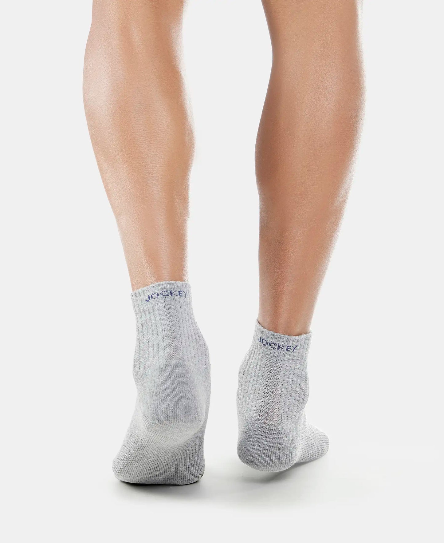Compact Cotton Terry Ankle Length Socks With StayFresh Treatment - Black/Midgrey Melange/Navy-12