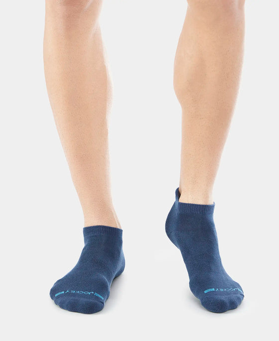 Compact Cotton Terry Ankle Length Socks With StayFresh Treatment - Navy-2