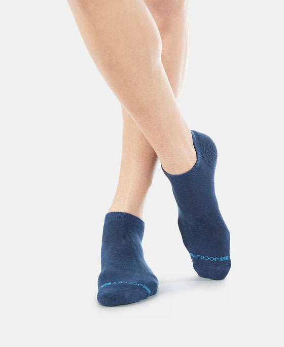 Compact Cotton Terry Ankle Length Socks With StayFresh Treatment - Navy