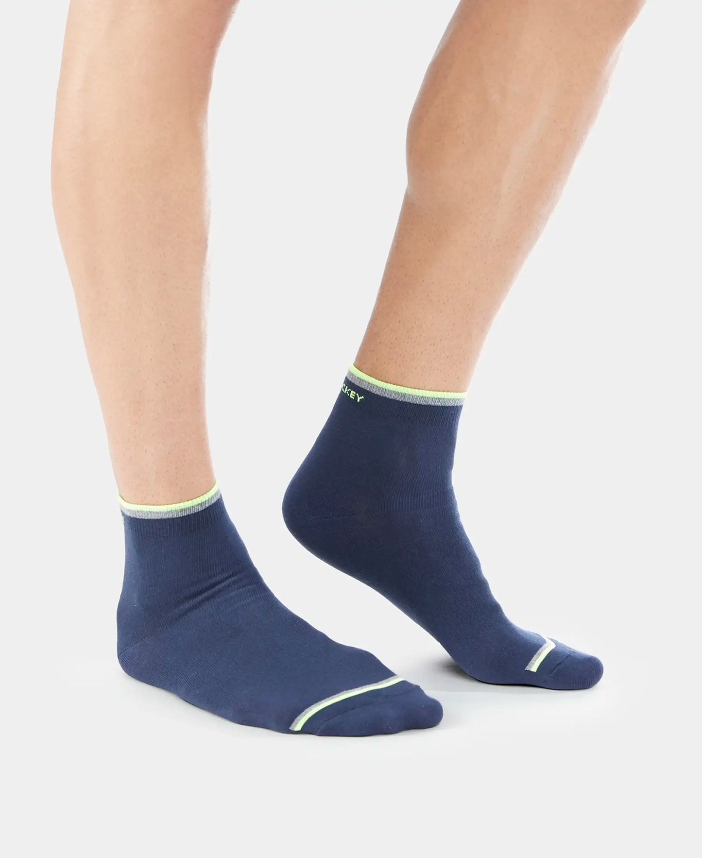Compact Cotton Ankle Length Socks With StayFresh Treatment - Navy-3