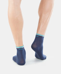 Compact Cotton Ankle Length Socks With StayFresh Treatment - Navy-8