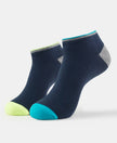 Compact Cotton Low Show Socks With StayFresh Treatment - Navy-1