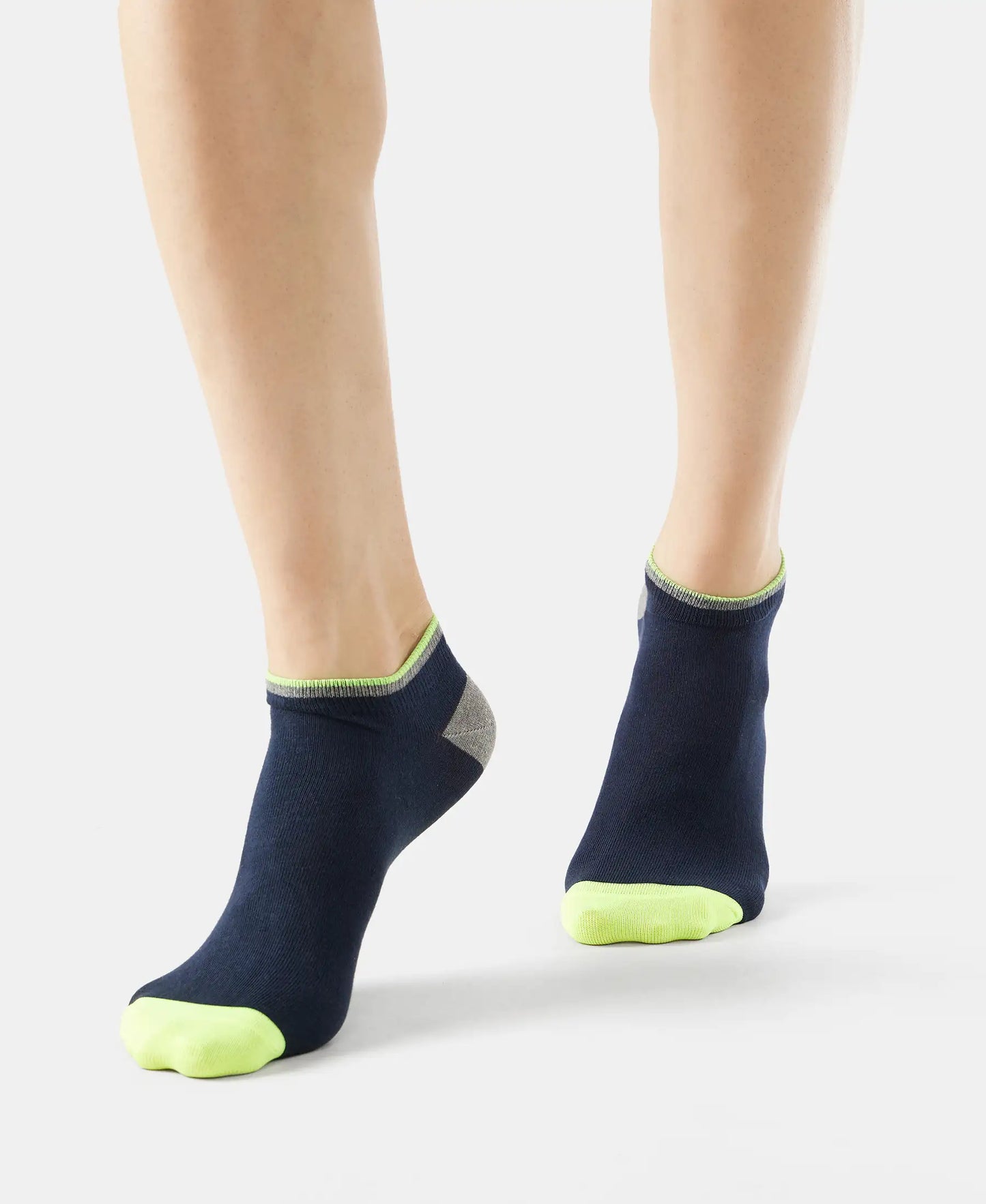 Compact Cotton Low Show Socks With StayFresh Treatment - Navy-2
