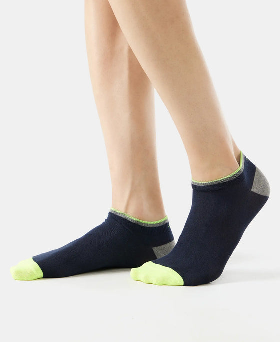 Compact Cotton Low Show Socks With StayFresh Treatment - Navy-4