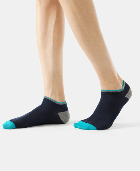 Compact Cotton Low Show Socks With StayFresh Treatment - Navy-5