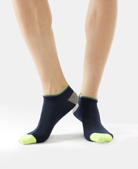 Compact Cotton Low Show Socks With StayFresh Treatment - Navy-6
