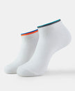 Compact Cotton Low Show Socks With StayFresh Treatment - White-1
