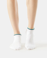 Compact Cotton Low Show Socks With StayFresh Treatment - White-3