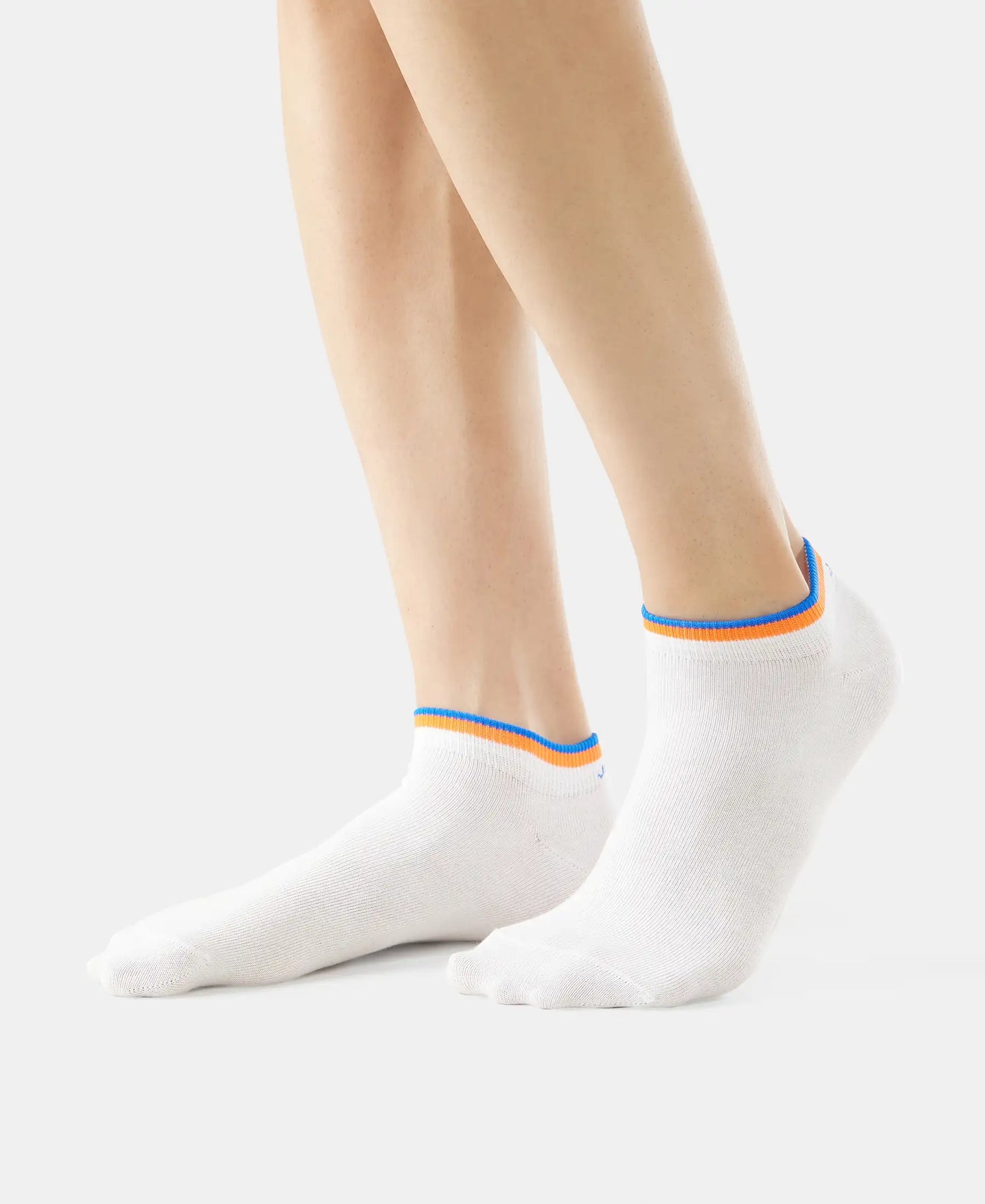 Compact Cotton Low Show Socks With StayFresh Treatment - White-4