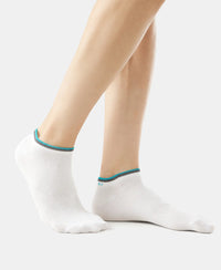Compact Cotton Low Show Socks With StayFresh Treatment - White-5