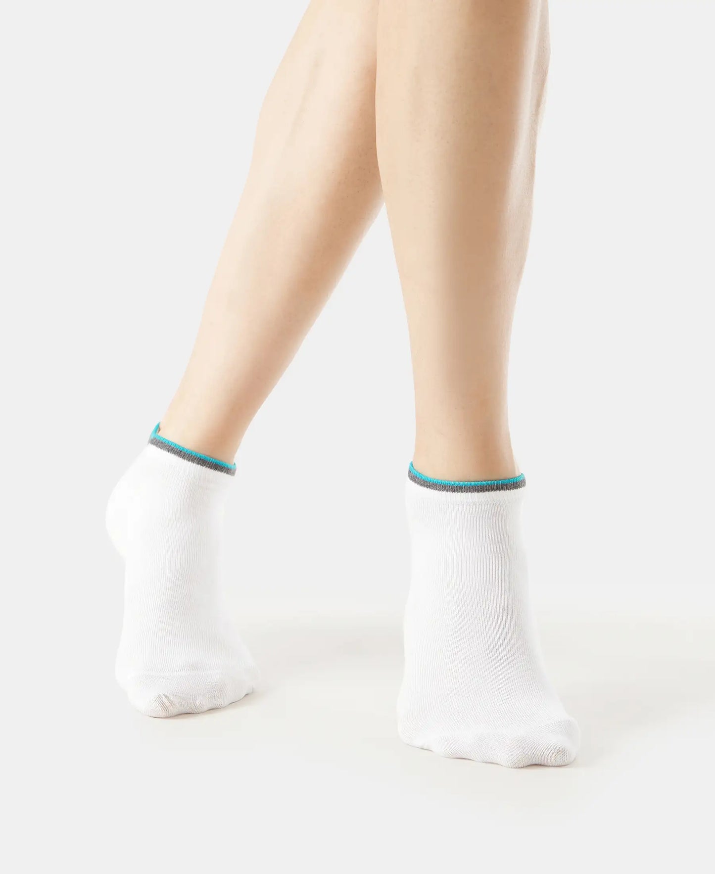 Compact Cotton Low Show Socks With StayFresh Treatment - White-7