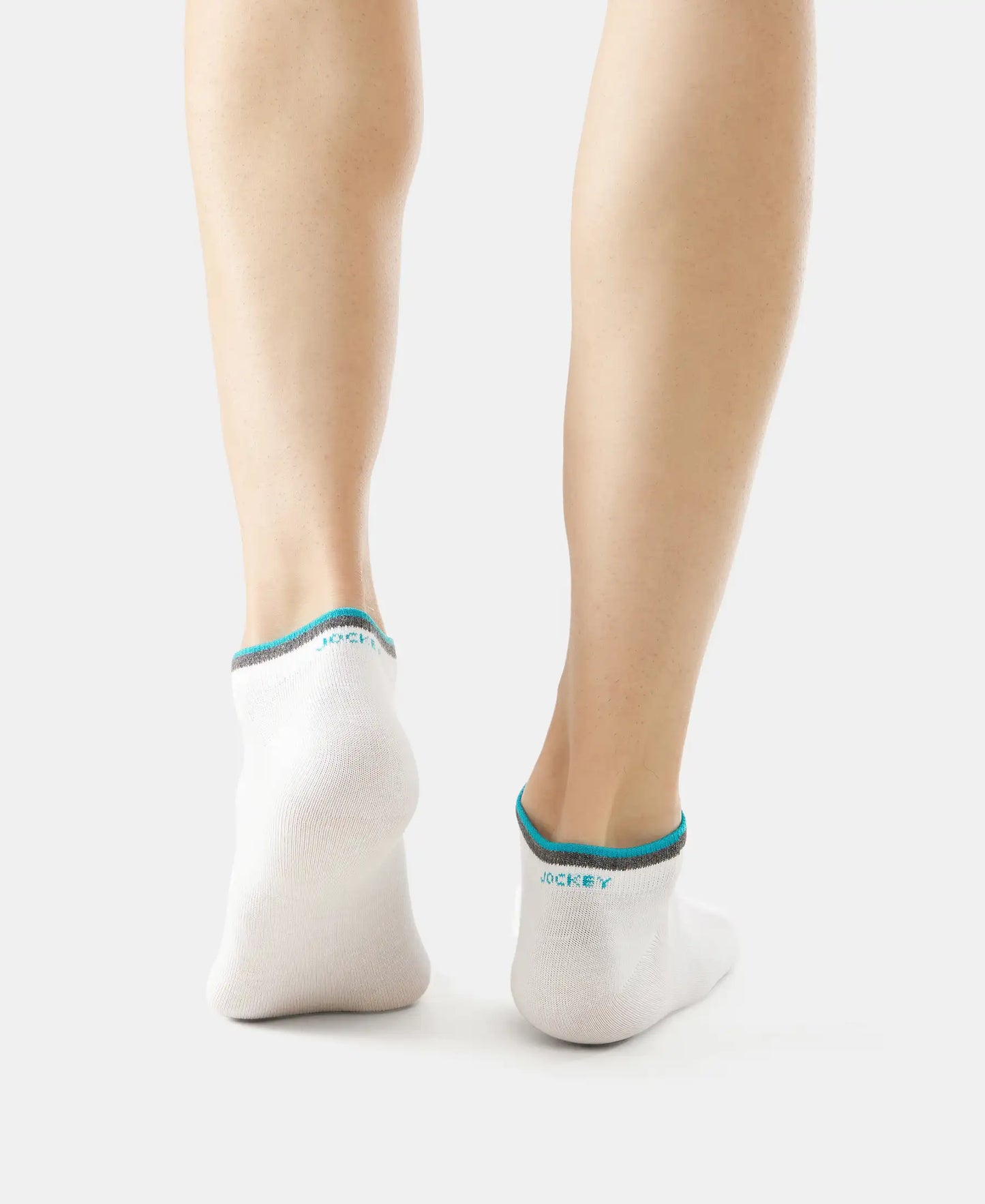 Compact Cotton Elastane Stretch Low Show Socks With StayFresh Treatment - White (Pack of 2)