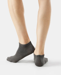 Compact Cotton Low Show Socks With StayFresh Treatment - Black/Charcoal Melange/Navy Melange-12