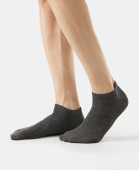 Compact Cotton Low Show Socks With StayFresh Treatment - Black/Charcoal Melange/Navy Melange-6