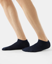 Compact Cotton Low Show Socks With StayFresh Treatment - Black/Charcoal Melange/Navy Melange-7