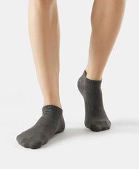 Compact Cotton Low Show Socks With StayFresh Treatment - Black/Charcoal Melange/Navy Melange-9