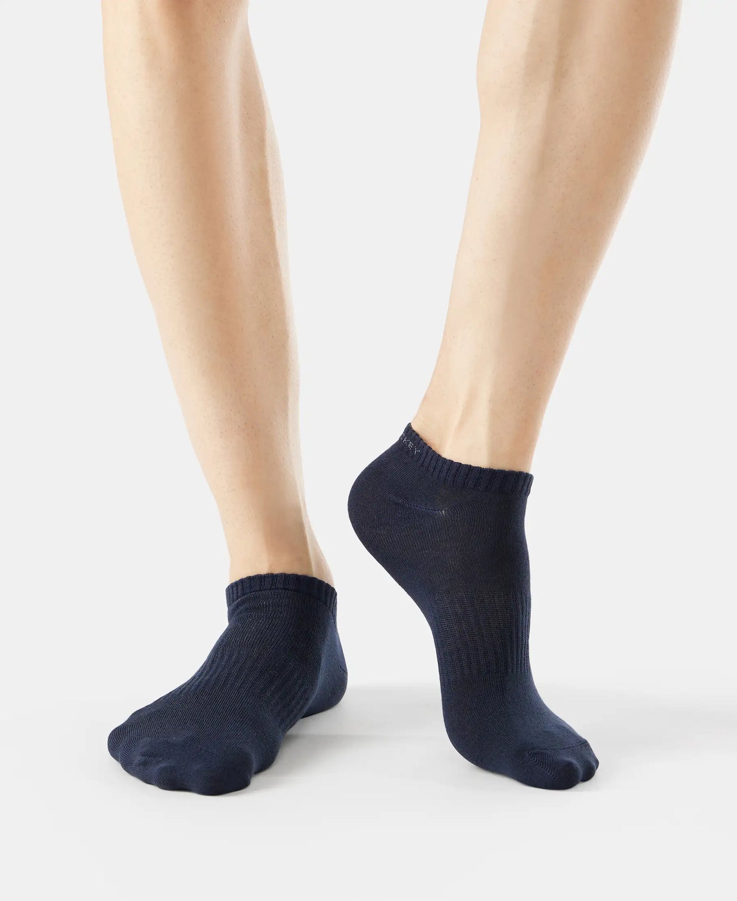 Compact Cotton Low Show Socks With StayFresh Treatment - Black/Grey Melange/Navy Melange-3