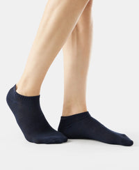Compact Cotton Low Show Socks With StayFresh Treatment - Black/Grey Melange/Navy Melange-6