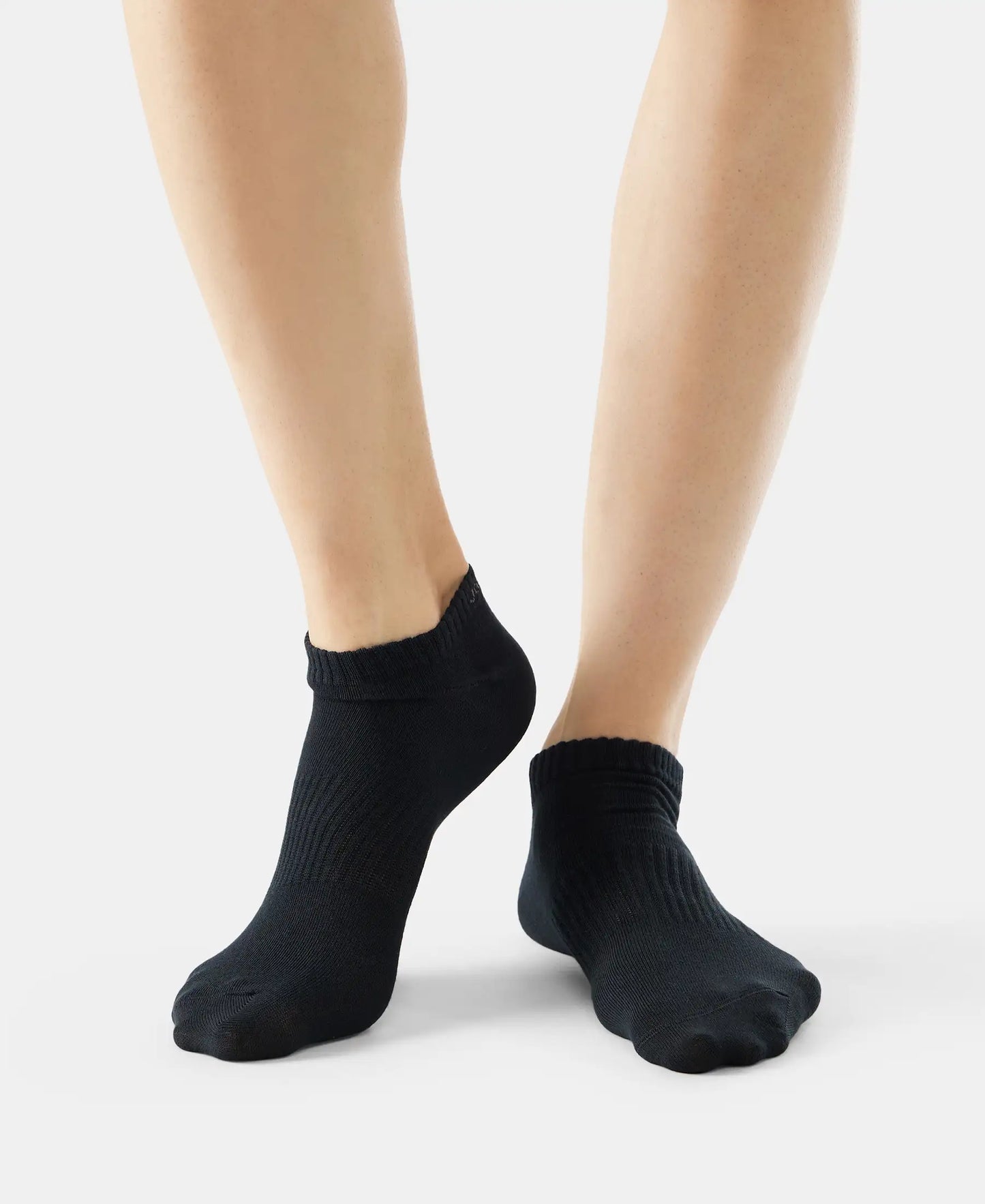Compact Cotton Low Show Socks With StayFresh Treatment - Black/Grey Melange/Navy Melange-10