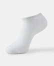 Compact Cotton Low Show Socks With StayFresh Treatment - White-1