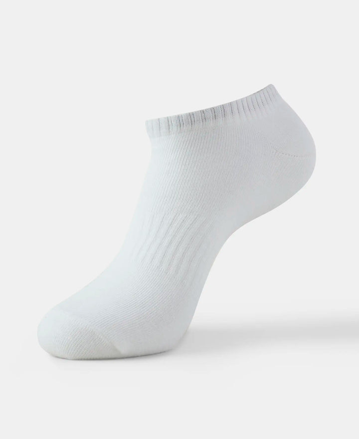Compact Cotton Low Show Socks With StayFresh Treatment - White-1
