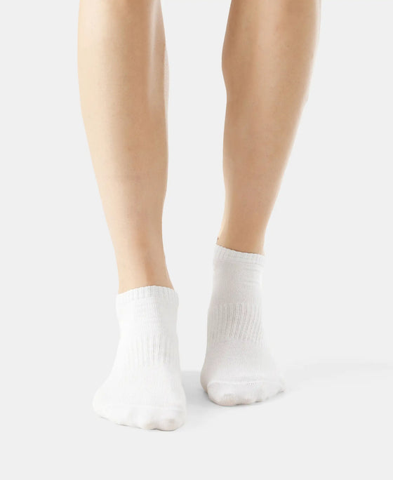 Compact Cotton Low Show Socks With StayFresh Treatment - White-2