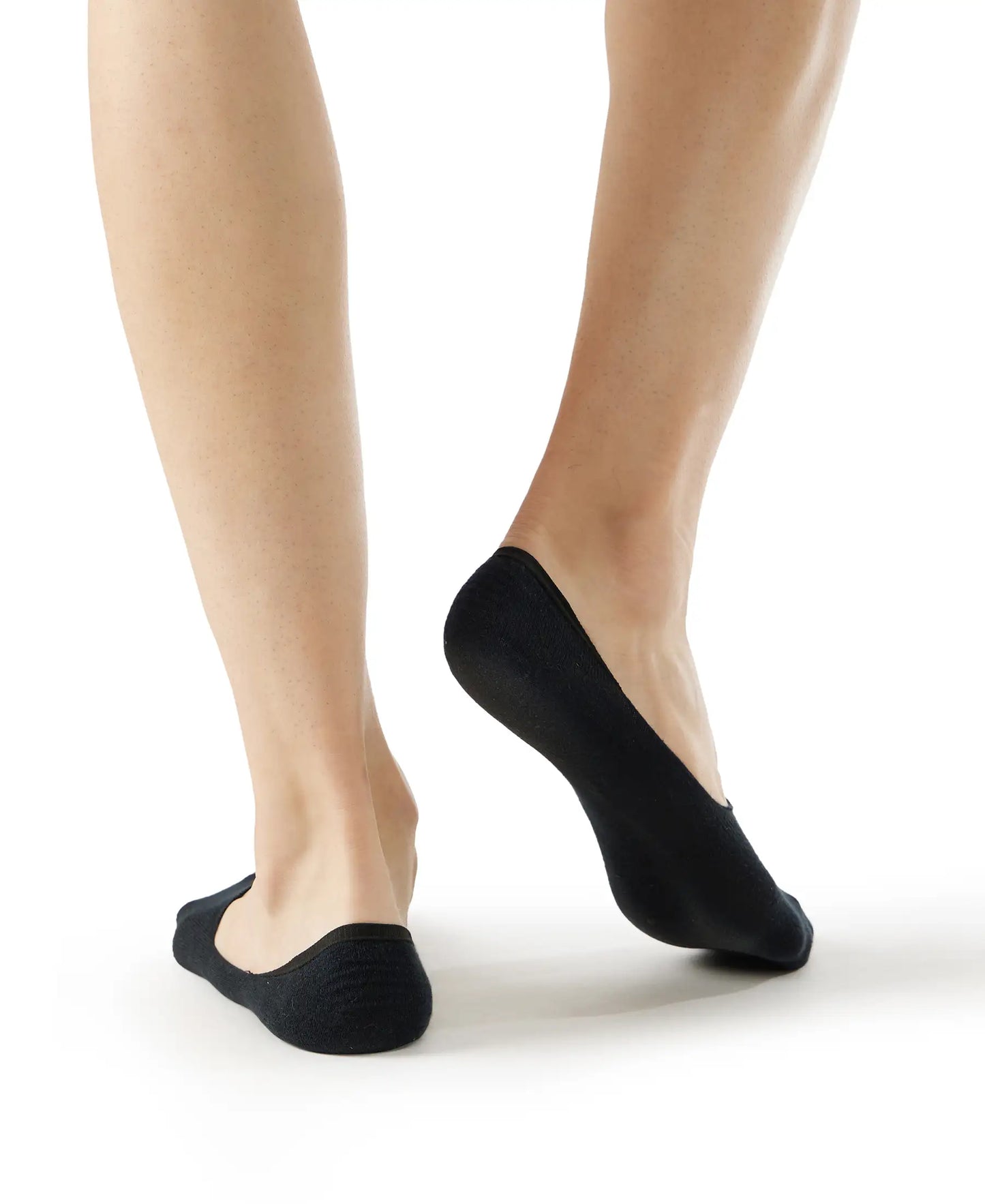 Compact Cotton Elastane Stretch No Show Socks With StayFresh Treatment - Black (Pack of 2)
