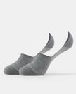 Compact Cotton No Show Socks With StayFresh Treatment - Mid Grey Melange-1