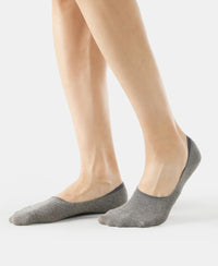 Compact Cotton No Show Socks With StayFresh Treatment - Mid Grey Melange-3
