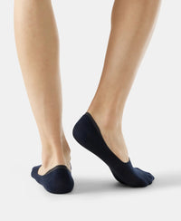Compact Cotton Elastane Stretch No Show Socks With StayFresh Treatment - Navy (Pack of 2)