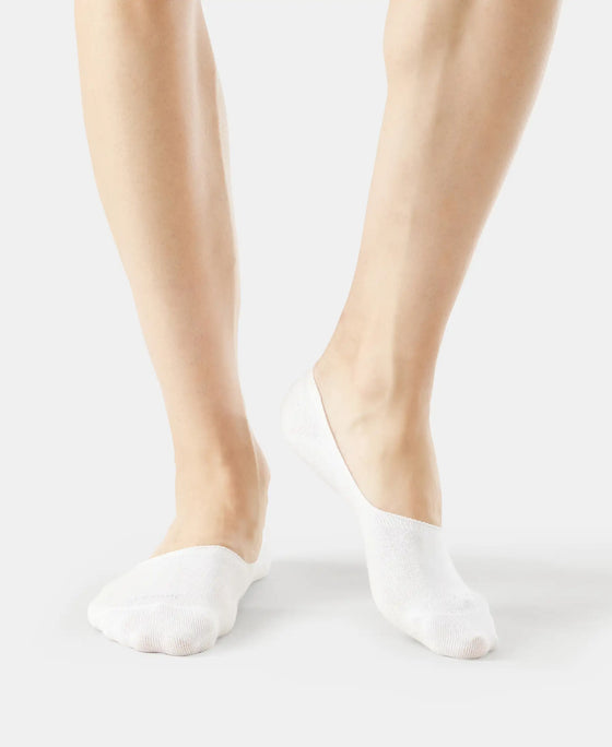 Compact Cotton No Show Socks With StayFresh Treatment - White-2