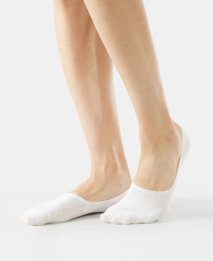 Compact Cotton No Show Socks With StayFresh Treatment - White-3