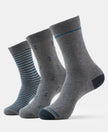 Compact Cotton Crew Length Socks with StayFresh Treatment - Charcoal Melange-1
