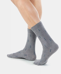 Compact Cotton Crew Length Socks with StayFresh Treatment - Charcoal Melange-5