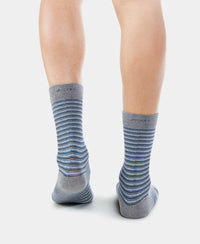 Compact Cotton Crew Length Socks with StayFresh Treatment - Charcoal Melange-8