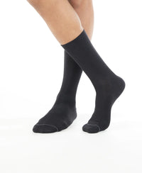 Modal Cotton Elastane Stretch Crew Length Socks with StayFresh Treatment - Black