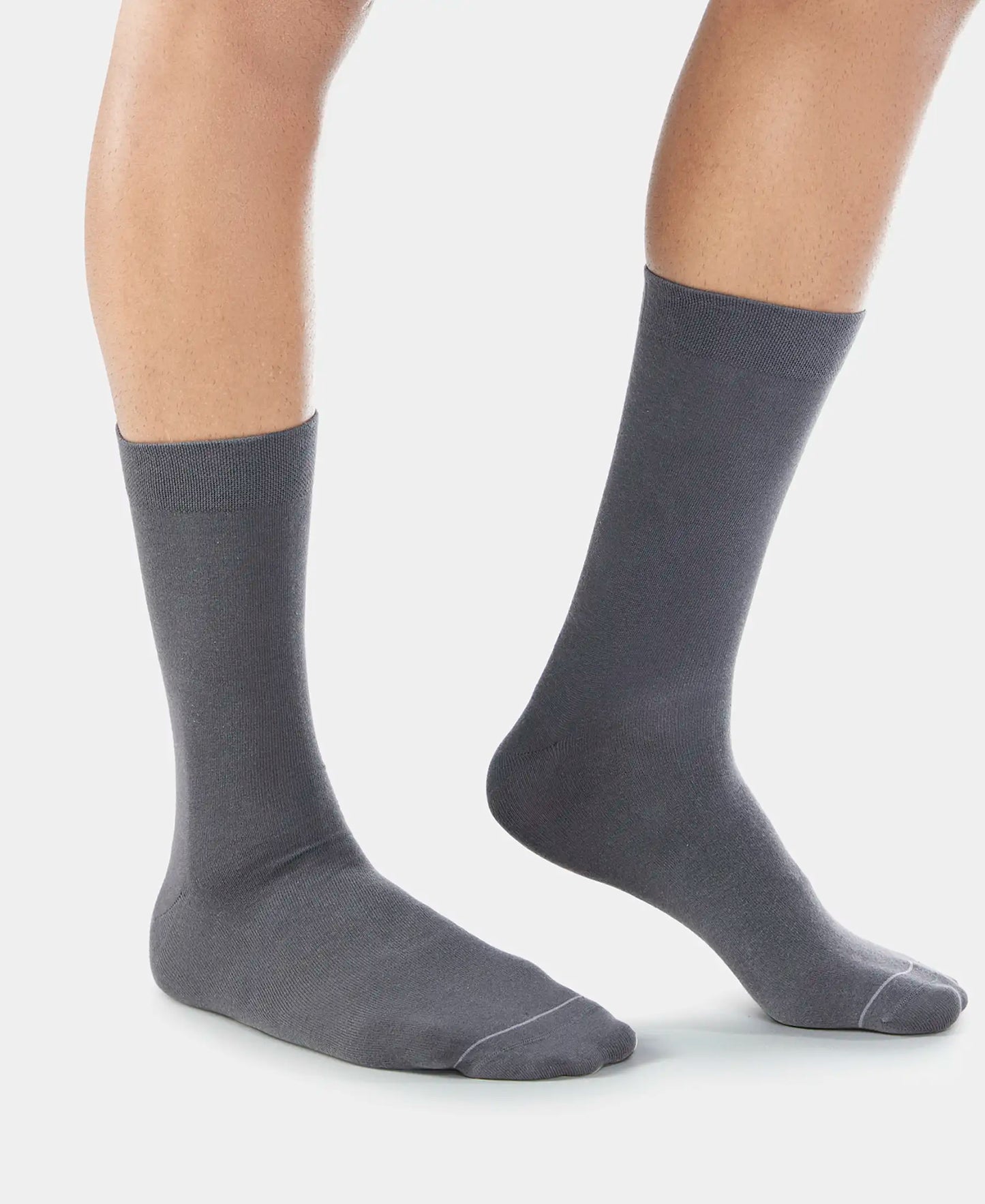 Modal Cotton Crew Length Socks with StayFresh Treatment - Gunmetal-3